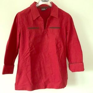 Aigle red heavy cotton sweater/shirt